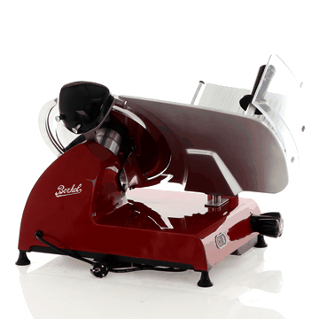 Affettatrice manuale a volano, marca BERKEL, colore rosso, con lama