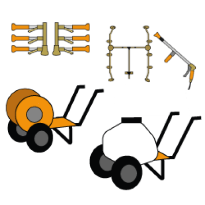 Accessori e carrelli per l'irrorazione
