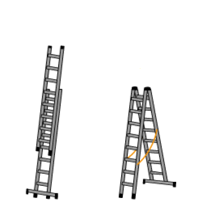 Scale telescopiche in alluminio doppie