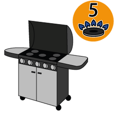 Barbecue grandi a gas con 5 bruciatori