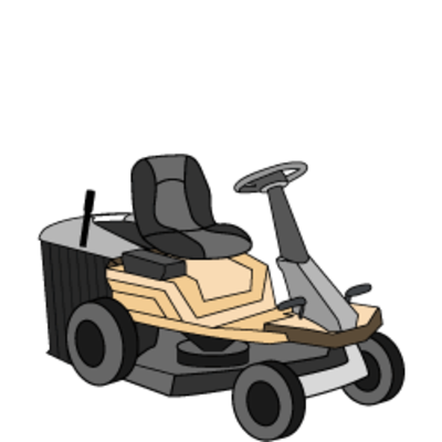 Trattorini piccoli mini-rider con cesto di raccolta