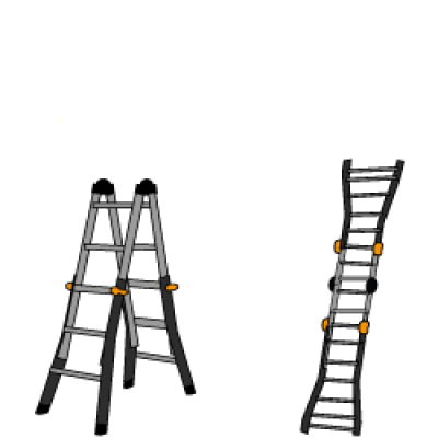 Scale telescopiche in alluminio - 6 + 6 pioli