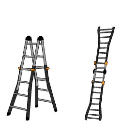 Scale telescopiche in alluminio - 8 + 8 pioli