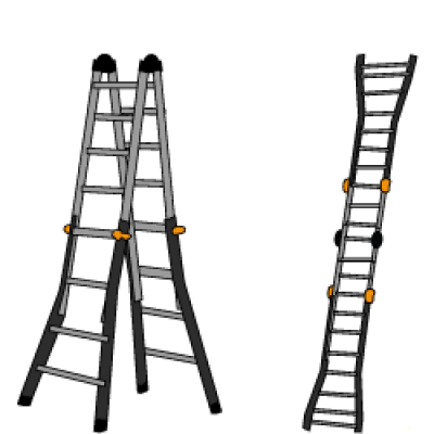 Scale telescopiche in alluminio - 10 + 10 pioli