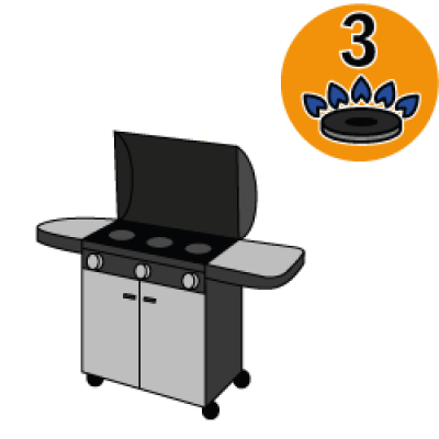 Barbecue medi a gas con 3 bruciatori