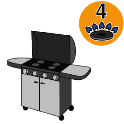 Barbecue grandi a gas con 4 bruciatori