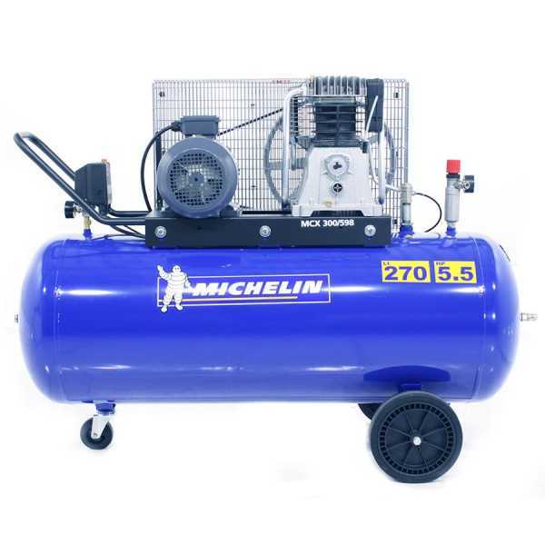 Michelin MCX 300 598 - Compressore aria elettrico a cinghia - Motore 5.5 HP - 270 lt