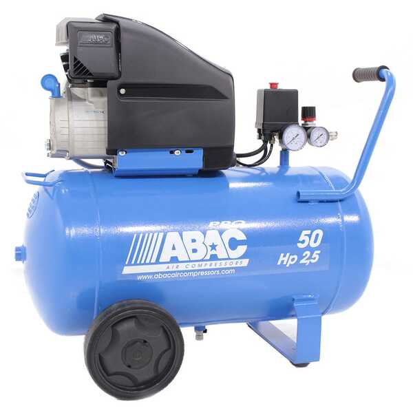 Abac Montecarlo L25P - Compressore aria elettrico carrellato - motore 2,5 HP - 50 lt in Offerta