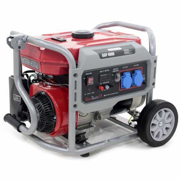 GeoTech Pro GGP 4000 - Generatore di corrente 3,2 KW monofase a benzina - Carrellato