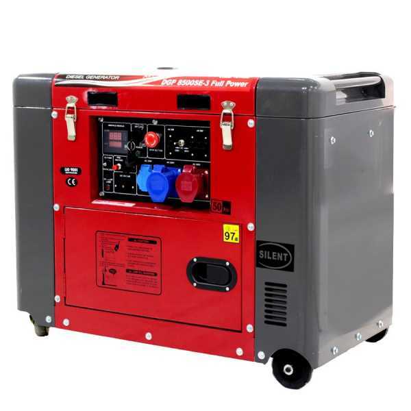 GeoTech Pro DGP8500SE-3 - Generatore di corrente 5,5 kW FullPower diesel Full-power - Avv. elettrico