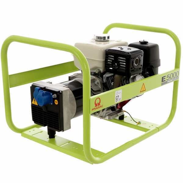 Generatore di corrente 3,9 kW monofase a benzina Pramac E 5000 con motore Honda GX 270