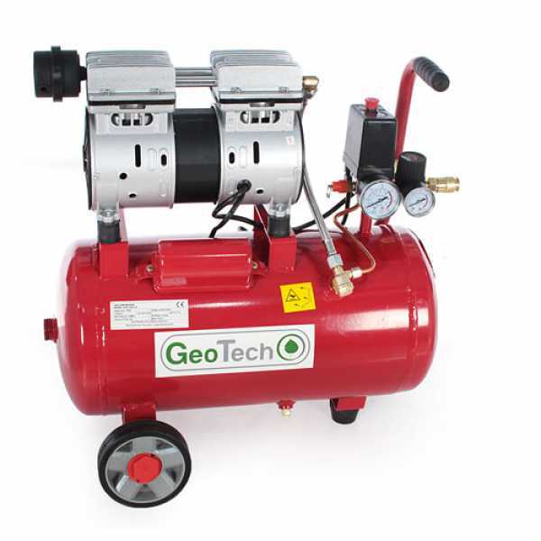 GeoTech S-AC 24.8.10 - Compressore aria elettrico silenziato 24 lt oilless - Motore 1 hp GeoTech