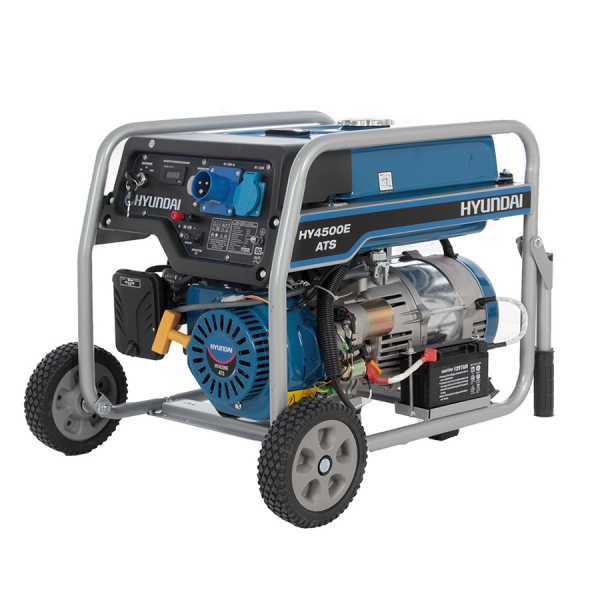 Generatore di corrente 3,8 kW monofase a benzina Hyundai Dynamic HY4500E ATS carrellato
