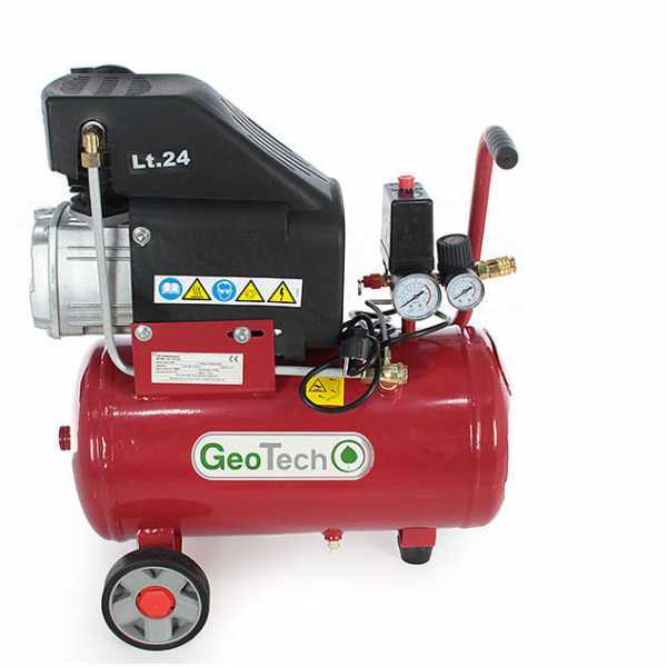 GeoTech AC 24.8.20 - Compressore aria elettrico da 24 lt aria compressa - motore 2 HP