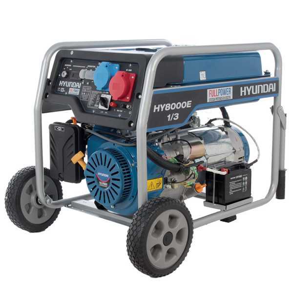 Generatore di corrente 8 kW Full Power a benzina Hyundai Dynamic PT8500DV carrellato