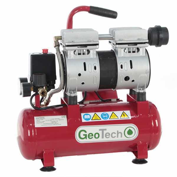 GeoTech S-AC-9-8-07 - Compressore aria elettrico silenziato compatto portatile - Motore 0.7 HP - 8 bar