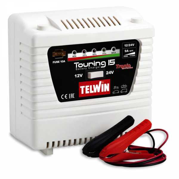 Caricabatterie Telwin Touring 15 - batterie da 12 e 24 V - segnalazione a Led della carica Telwin