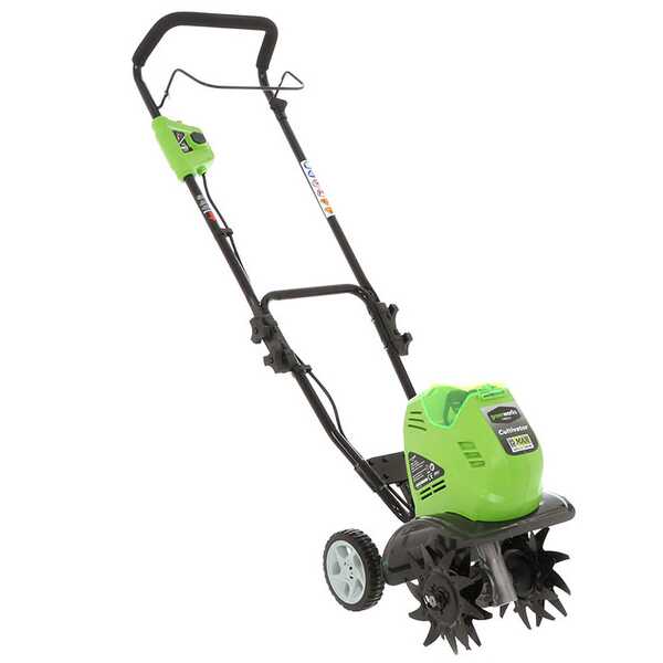 Elettrozappa Greenworks 40 V Zappatrice- Motozappa a batteria - Ruote  Greenworks