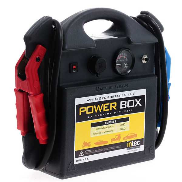 Avviatore professionale 12V Intec BOM12-L, portatile a batteria - corrente avviamento 1650A Intec