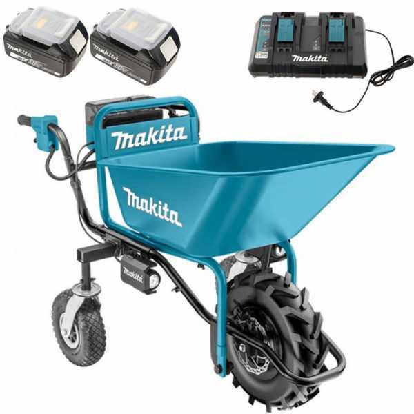 Carriola elettrica con ruote Makita DCU180 con vasca - batteria 5Ah/18V (2x18v) Makita