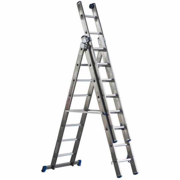 Scala in alluminio a 3 elementi Marchetti Azzurra A3 - 8+8+8 Pioli - Trasformabile in Offerta