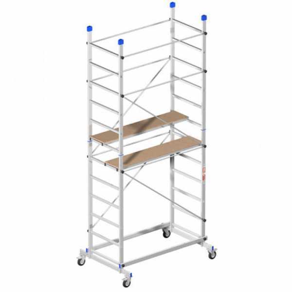 Trabattello in alluminio Marchetti ZEUS - Base 100 cm - 2 semiripiani - Altezza 3.6m Marchetti
