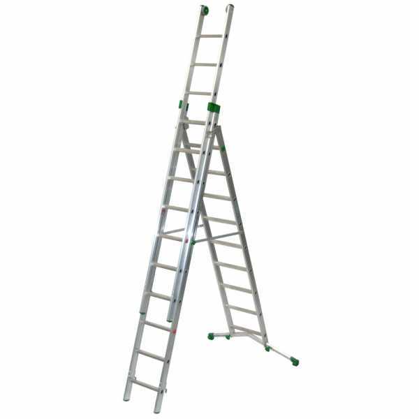 Facal Super Prima P320-3, 9+10+10 gradini, 7.20 m - Scala in alluminio allungabile - Altezza stimata operativa 8.20 m Facal