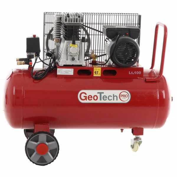 GeoTech BACP100-8-2 - Compressore aria elettrico a cinghia - Motore 2 HP - 100 lt - potenza 8 bar