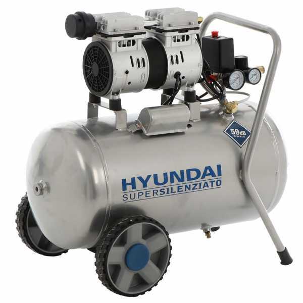 Hyundai KWU750-50L - Compressore aria elettrico silenziato oilless 50 lt - motore 1 HP