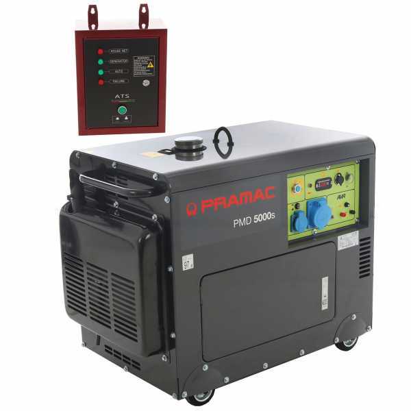 Generatore di corrente 4,2 kW monofase diesel Pramac PMD5000s silenziato + quadro ATS