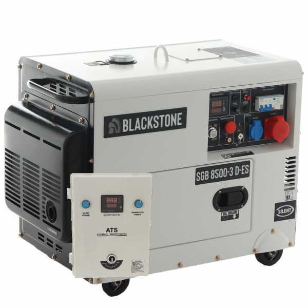 Blackstone SGB 8500-3 D-ES - Generatore di corrente diesel silenziato con AVR 6.3 kW - Continua 6 kW Monofase + ATS