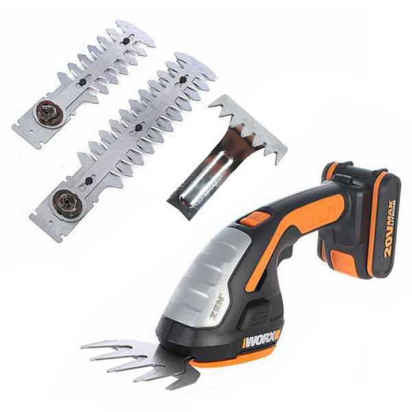 Worx WG801E - Forbice tagliaerba 4 in 1 con batteria esterna - 20V 2Ah