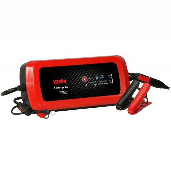 Telwin T-Charge 20 - Caricabatterie e mantenitore - batterie al Piombo 12-24V - 110 W