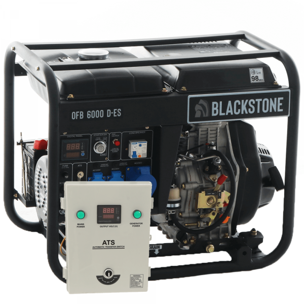 Generatore di corrente monofase diesel BlackStone OFB 6000 D-ES - Quadro ATS incluso