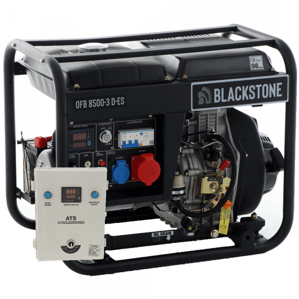 Generatore di corrente trifase diesel BlackStone OFB 8500-3 D-ES - Quadro ATS incluso