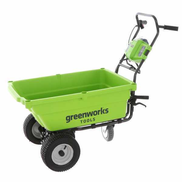 Carriola elettrica a batteria con ruote Greenworks G40GC Garden Cart 40V - SENZA BATTERIE E CARICABATTERIE