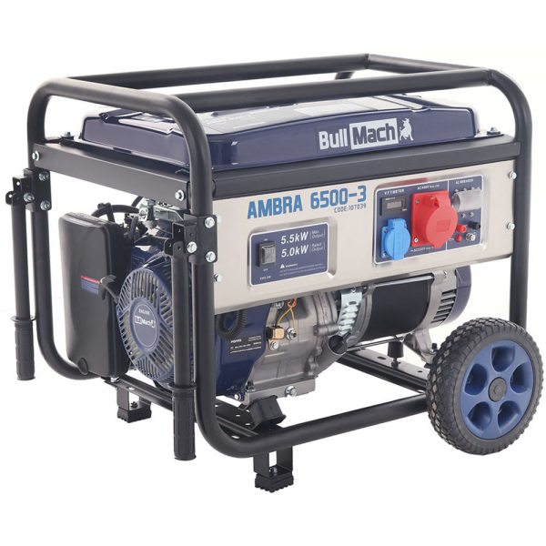 Generatore di corrente 5,0 Kw trifase BullMach AMBRA 6500-3 - Versione carrellata