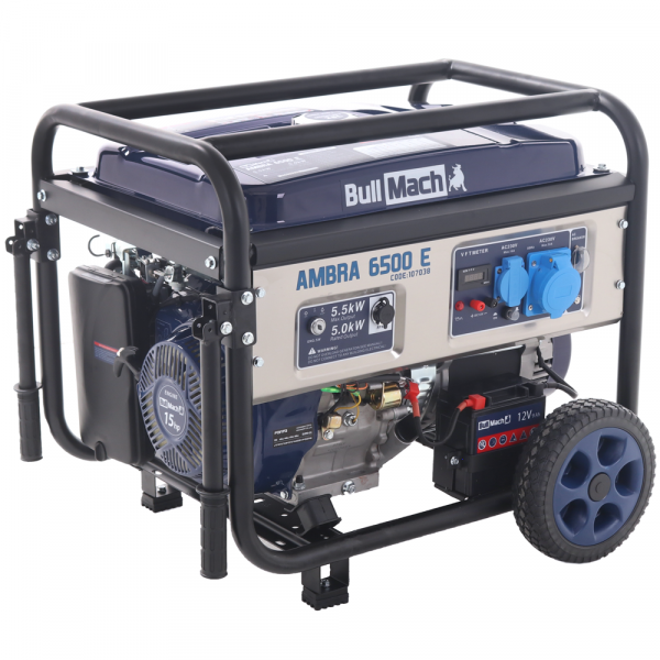 Generatore di corrente 5,0 Kw monofase BullMach AMBRA 6500 E - Versione carrellata
