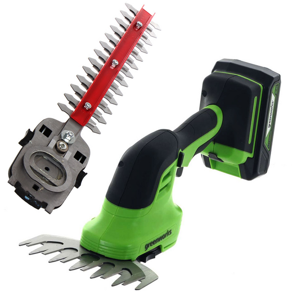 GREENWORKS G24SHT - Forbice tagliaerba a batteria - con batteria esterna - 24V 2Ah
