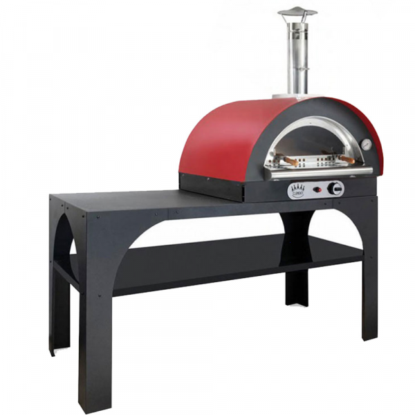 AgriEuro PIZZAPARTY - Forno a gas per pizza da esterno con carrello 80x60. Capacit cottura: 4 pizze