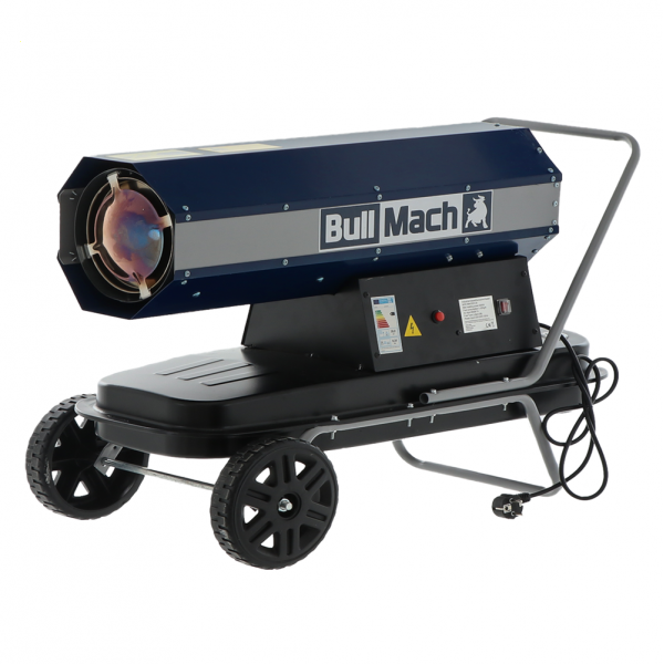 BullMach BM-DDH 30 - Generatore di aria calda diesel - A combustione diretta - Carrellato - 30kW in Offerta