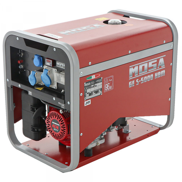 MOSA GE S-5000 HBM AVR - Generatore di corrente a benzina con AVR 4.4 kW - Continua 3.6 kW Monofase