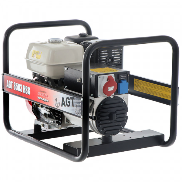 AGT 8503 HSB - Generatore di corrente 6 kW trifase a benzina - Motore Honda GX390