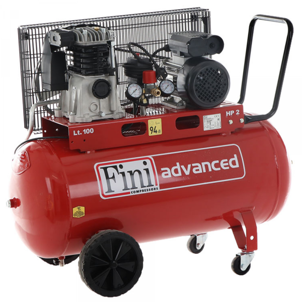 Compressore aria elettrico a cinghia Fini Advanced MK 102-100-2M - Motore 2 HP - 100 lt FINI