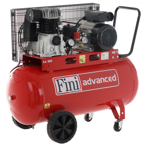 Fini Advanced MK 103-100-3M - Compressore elettrico monofase a cinghia - Motore 3 HP - 100 lt