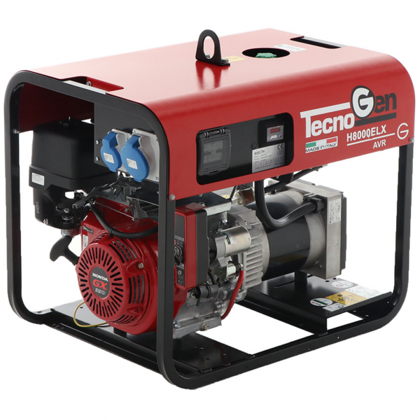 TecnoGen H8000ELX - Generatore di corrente 5,2 kW monofase a benzina - Avviamento elettrico