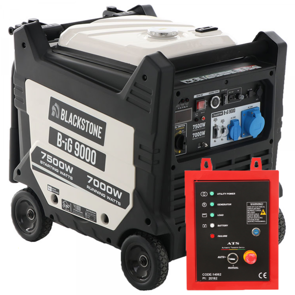 BlackStone B-iG 9000 - Generatore di corrente inverter 7,0 kW monofase - Quadro ATS incluso