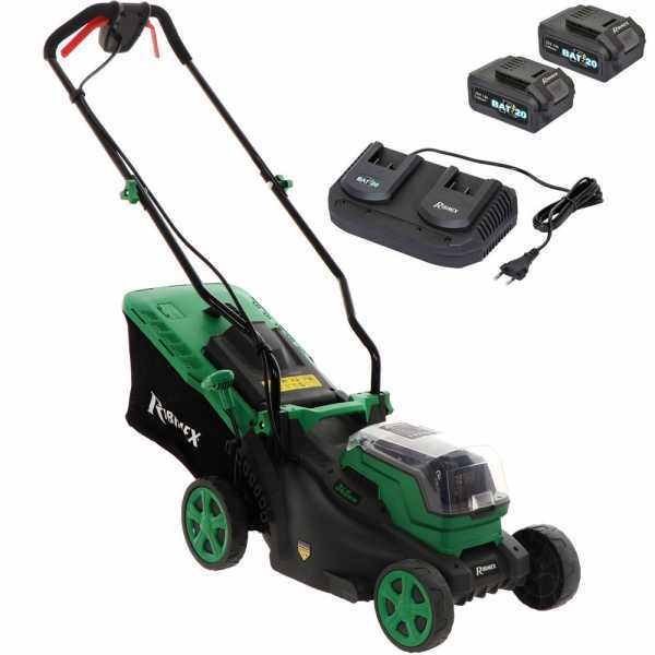 Ribimex PRBAT20-TON33 - Tagliaerba a batteria - 2x20V/4Ah - Taglio 34 cm