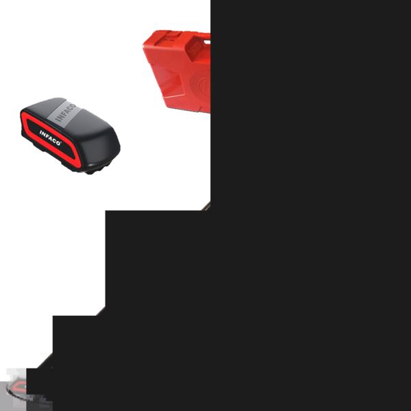 Forbice elettrica da potatura Infaco F3020 su asta di prolunga in carbonio fissa 227 cm  - Kit standard Ø 40 mm - batteria e zaino inclusi