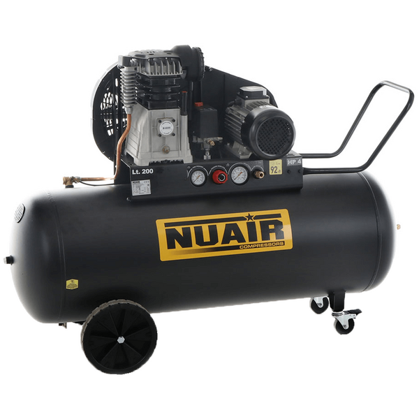 Nuair B3800B/4CT/200 Tech-Pro - Compressore aria elettrico trifase a cinghia - Motore 4 HP - 200 lt